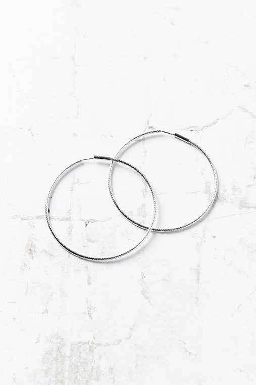 Urban Outfitters Diamond Cut Hoop Earring,silver,one Size