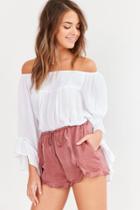 Kimchi Blue Satin Ruffle Dolphin Short