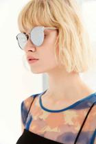 Urban Outfitters Cosmic Cat-eye Sunglasses,silver,one Size