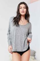 Urban Outfitters Out From Under Ava Cozy Scoop Neck Top,grey,xs