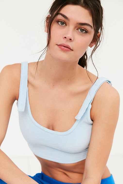 Urban Outfitters Without Walls Ophelia Hook + Loop Crop Top,blue,xs