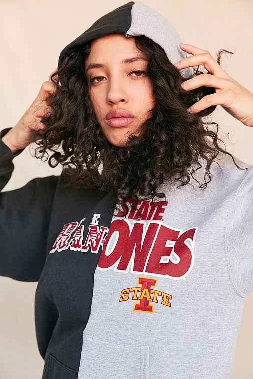 Urban Outfitters Urban Renewal Remade Spliced Hoodie Sweatshirt,black,m/l