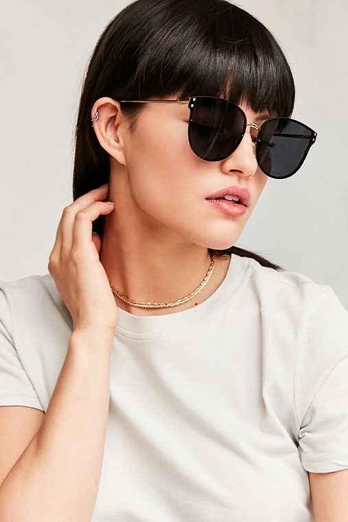 Urban Outfitters Rendezvous Rimless Cat-eye Sunglasses,black,one Size