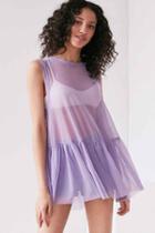 Urban Outfitters Truly Madly Deeply Mesh Babydoll Tank Top,lavender,xs