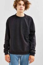 Urban Outfitters Uo Garnett Pocket Crew Neck Sweatshirt,black,m