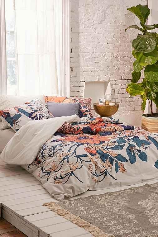 Urban Outfitters Botanical Scarf Duvet Cover,multi,king
