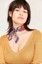 Urban Outfitters Patchwork Mini Square Scarf,blue,one Size