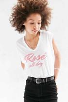 Urban Outfitters Truly Madly Deeply Rose All Day Muscle Tee,white,s