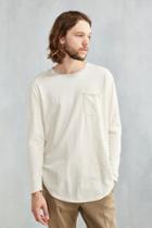 Urban Outfitters Nubby Linen Curved Hem Long Sleeve Tee