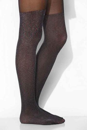 Metallic Faux Thigh-high Tight