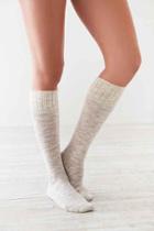 Urban Outfitters Crochet Cuff Slouchy Sock,rose,one Size