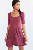 Urban Outfitters Silence + Noise Beverly Swing Cupro Tee Dress,maroon,xs