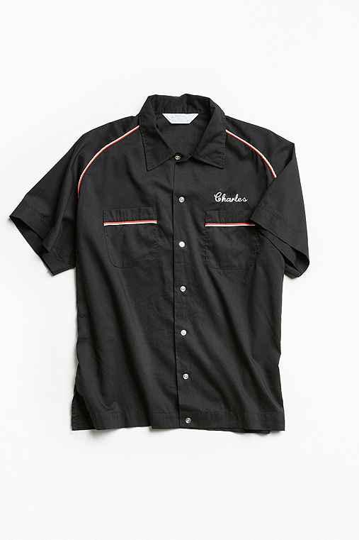 Urban Outfitters Vintage Five Alive Bowling Shirt,black,l/xl