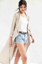 Urban Outfitters Silence + Noise Drapey Midi Duster Coat,tan,xs