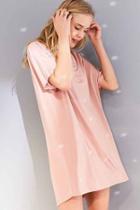 Urban Outfitters Silence + Noise Shimmer Knit Mini Dolman T-shirt Dress,rose,l