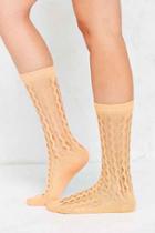 Urban Outfitters Out From Under Open Work Zig Zag Stripe Sock,orange,one Size