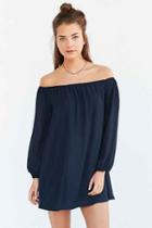 Urban Outfitters Ecote Off-the-shoulder Swing Dress,navy,m