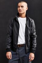 Urban Outfitters Uo Faux Leather Zip Collar Track Jacket