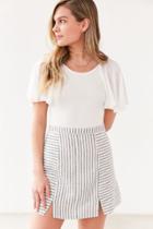 Urban Outfitters Cooperative Kendric Notch Hem Linen Skirt
