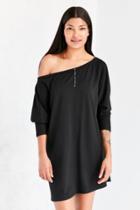 Silence + Noise Slouchy Off-the-shoulder Knit Mini Dress