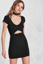 Urban Outfitters Silence + Noise Cutout Short-sleeve Bodycon Mini Dress,black,l