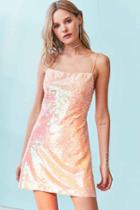 Urban Outfitters Kimchi Blue Sand Dollar Sequin Square-neck Dress,peach,m