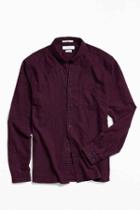 Urban Outfitters Uo Stevens Cross-dyed Button-down Shirt,plum,xs