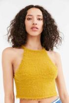 Urban Outfitters Kimchi Blue Cassie Fuzzy High Neck Cami,bright Yellow,xs