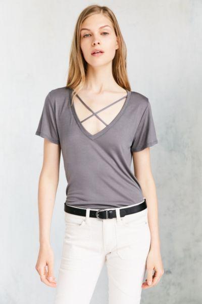 Project Social T Karlie Cross-front Deep-v Tee