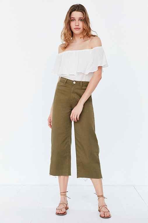 Urban Outfitters Bdg Britt Cropped Culotte Pant,olive,0