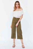 Urban Outfitters Bdg Britt Cropped Culotte Pant,olive,0