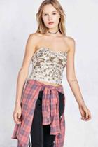 Urban Outfitters Ecote Goldyrella Embellished Bustier Top,ivory,s