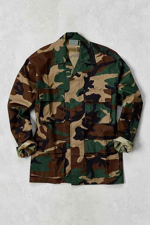 Urban Outfitters Rothco Woodland Camo Field Jacket,green Multi,s