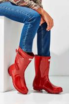 Urban Outfitters Hunter Original Short Gloss Rain Boot,bright Red,10