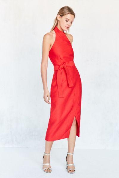 C/meo Collective Two Sides Halter Midi Dress