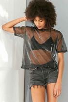 Urban Outfitters Levi's 501 Frayed Denim Short - Washed Black,black,30