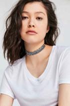 Urban Outfitters Southwestern Sun Metal Choker Necklace,silver,one Size