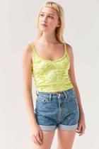 Urban Outfitters Kimchi Blue Cropped Velvet Cami,lime,m