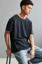 Urban Outfitters Feathers Destroyed Slouch Fit Tee,washed Black,s