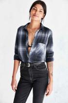 Urban Outfitters Bdg Polly Flannel Button-down Shirt,black Multi,xs