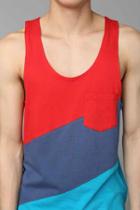 Urban Outfitters Bdg Diagonal-stripe Tank Top,red,l