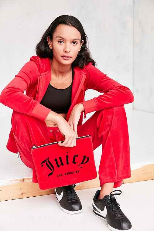 Urban Outfitters Juicy Couture For Uo Velvet Pouch,red,one Size