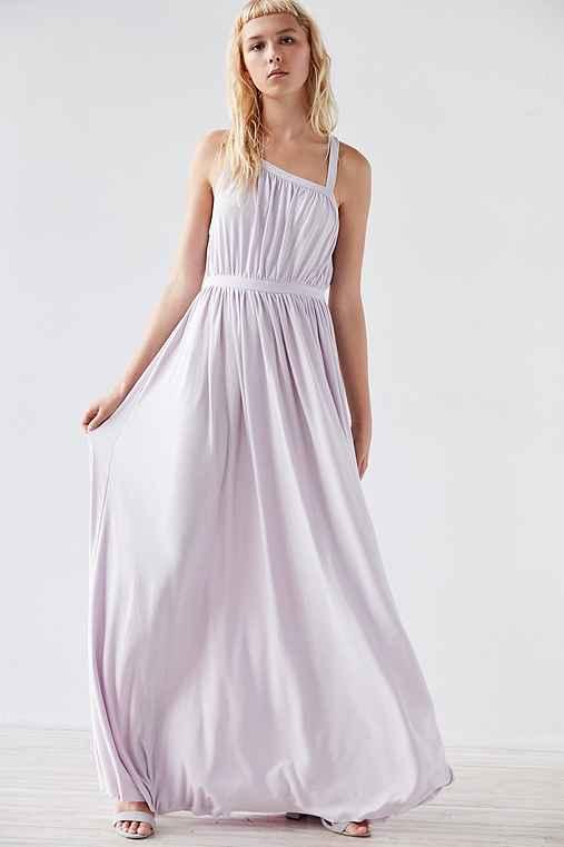 Urban Outfitters Silence + Noise Coralina Cupro Asymmetrical Maxi Dress,lavender,s