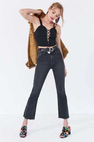 Bdg Kick Flare High-rise Cropped Jean - Black