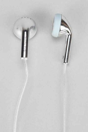 Urban Outfitters Happy Plugs Earbud Headphones,silver,one Size