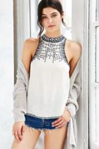 Urban Outfitters Ecote Leah Embroidered Swing Top