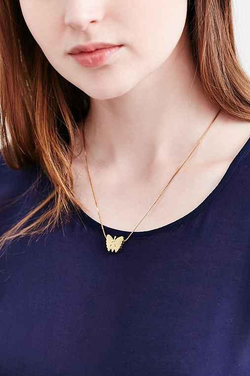 Urban Outfitters Playful Friends Necklace,gold Butterfly,one Size