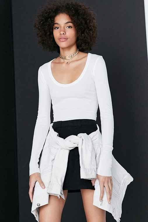 Urban Outfitters Truly Madly Deeply Around Town Long-sleeve Tee,white,m