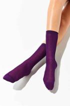 Urban Outfitters Basic Ribbed Trouser Sock,purple,one Size