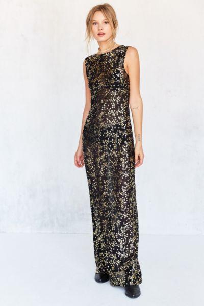 Kimchi Blue Floral Sheer Mesh Maxi Dress